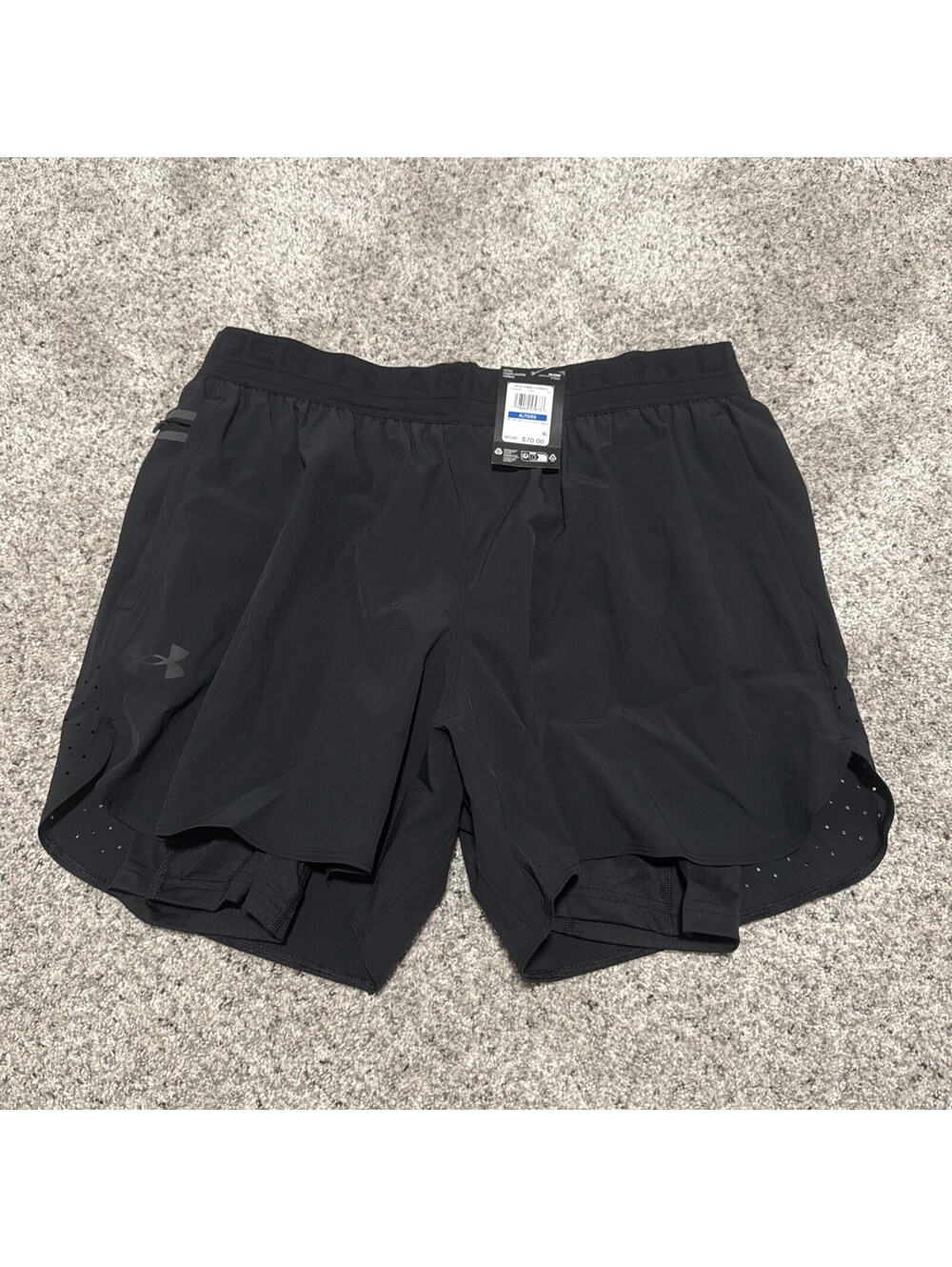 Under Armour Vanish Elite 2-in-1 Shorts Men's XL Black Training Gym 1378604-001